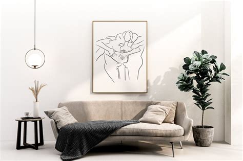 erotic line sex art threesome line drawing printable wall etsy