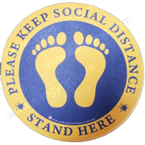 Covid 19 Signage 27cm Size Keep Social Distance Stand Here Floor