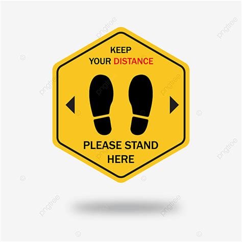 Keep Your Distance Please Stand Here Safty Lable Keep Your Distance