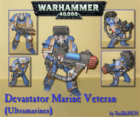 Warhammer 40k Veteran Devastator Marine Papercraft Papercraft