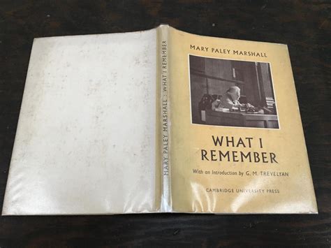 What I Remember By Mary Paley Marshall Good Hardcover 1947 1st
