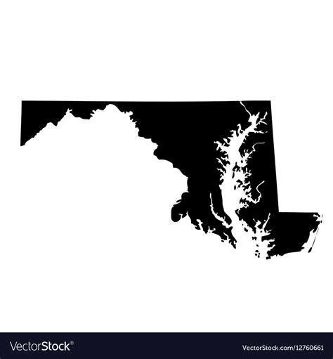 Map Of The Us State Maryland Royalty Free Vector Image