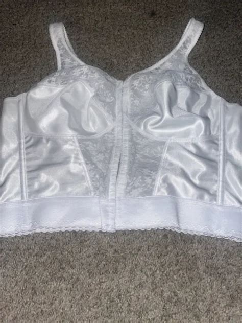 Vintage White Exquisite Form Longline Bullet Bra B Pin Up Clothing