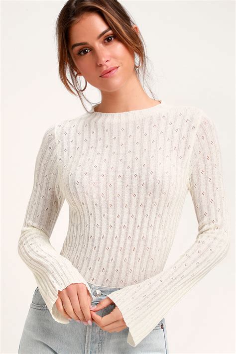 About 56% of these are women's sweaters, 4% are men's sweaters, and 1% are men's hoodies & sweatshirts. Cute White Sweater - Ribbed Knit Top - White Sweater Top