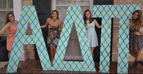 For more diy projects and tutorials. Sorority letters. Alpha delta pi decorated letters on bid ...
