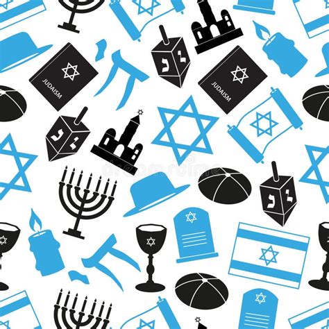 Judaism Religion Symbols Vector Set Of Icons Eps10 Stock Vector