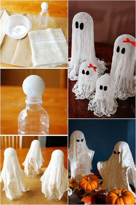 idée de décoration pour Halloween à réaliser soi-même- fantômes en gaze