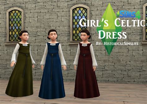 Girls Celtic Everyday Dress By Anni K At Historical Sims Life Sims 4