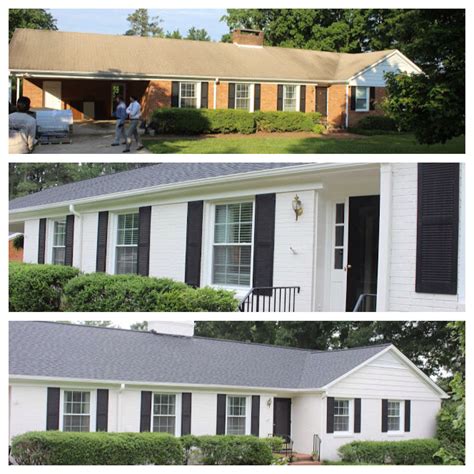 Curb Appeal Before And After Paint Brick House White Adds Interest To