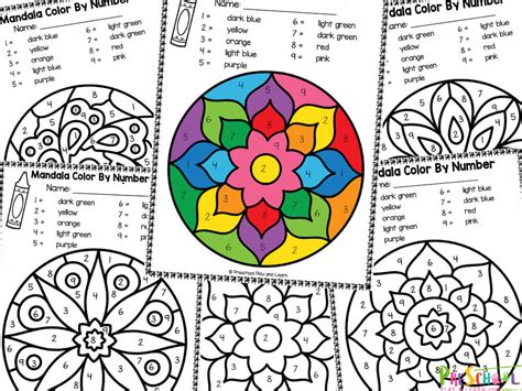 Free Printable Color By Number Mandala
