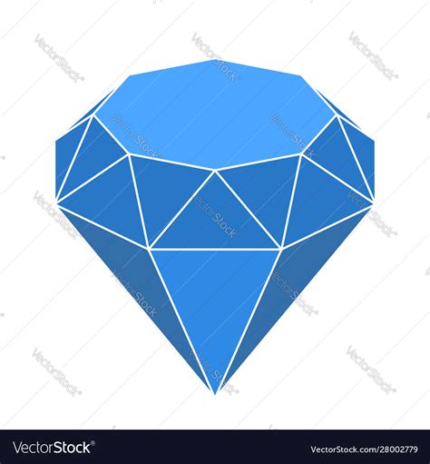 Diamond Shape In 3d And Blue Shades Geometric Vector Image