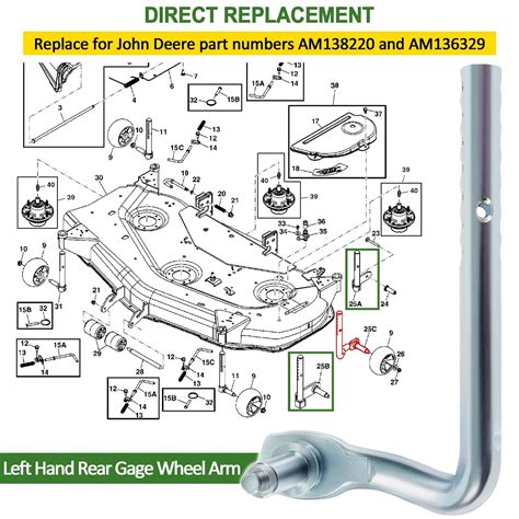 Am138220 Mower Deck Gauge Wheel Arm For John Deere X300 X500 Series