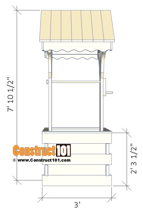 Leave an overhang of 1/2″ only.only attach at the bottom, then proceed with overlapping the second slat 1/2. Wishing Well Plans - Free PDF - Instant Download