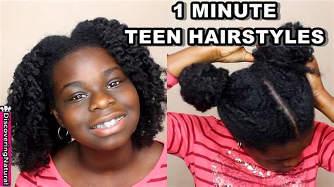 Styling little black girls hair may require time and patience, but the hairstyles and updo options you can create are cute and endless. 4 Easy Teen Natural Hairstyles You Can Do Yourself in 1 Minute - YouTube