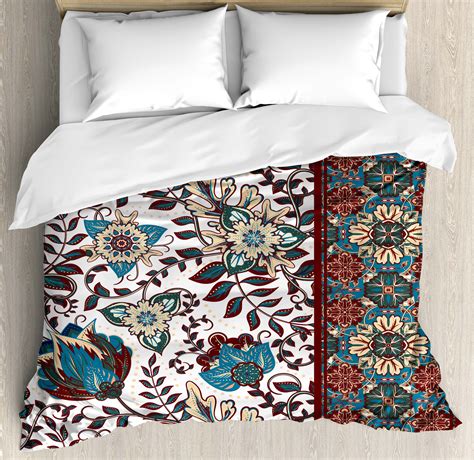 Arabesque King Size Duvet Cover Set Islamic Floral Pattern And Border