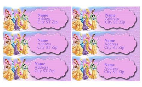 Disney Princess Printable Address Labels Etsy