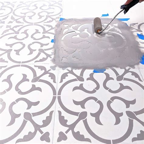 Stencilit® Scandinavian Tile Stencil For Painting Floors