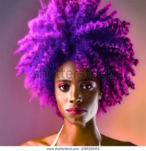 Close Beautiful Person Purple Hair Brown Ai Generated Image 2285260455