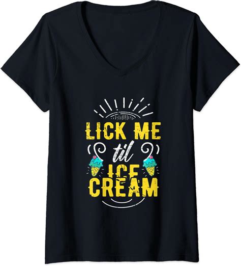 Womens Lick Me Sexual Shirts For Women Funny Adult Humor Gag Ts V Neck T Shirt
