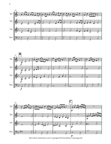 Purcell Rondeau From Abdelazer Sheet Music For Brass Quartet