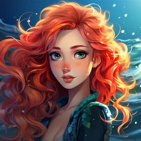 Premium Ai Image An Illustration Of A Girl With Long Red Hair And