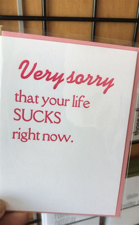 Sorry Life Sucks Greeting Card Social Distance Card Etsy