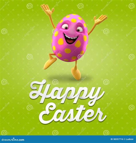 Happy Easter Postcard Greeting Card Merry Easter Congratulation Stock Illustration