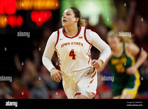 Iowa State Guard Rae Johnson Runs Up Court During An Ncaa College Basketball Game Against Baylor