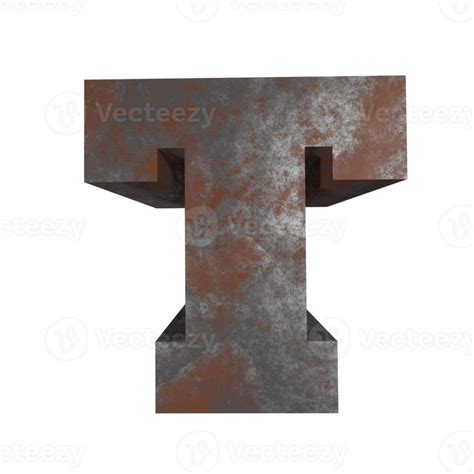 Iron Rusty Text Effect Letter T 3d Render 16317091 Png