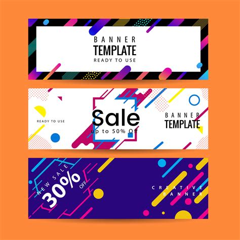 Abstract Motion Banners Colorful Geometric Shapes Composition Trendy