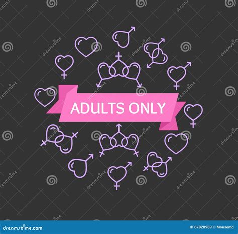 Adults Only Sign Vector Stock Vector Illustration Of Infographic