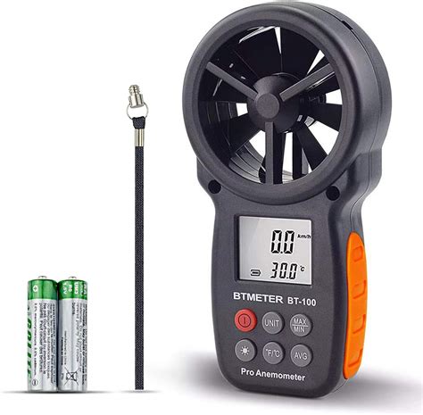Battery Powered Accurate Dual Digital Display Pole Mount Anemometer
