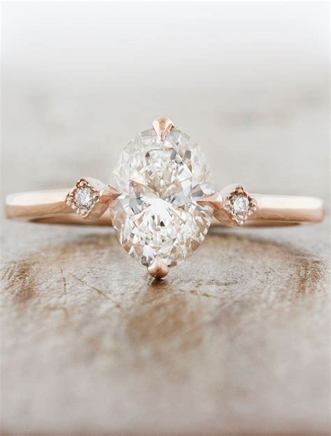 Bianca Oval Diamond Ring In Rose Gold Ken And Dana Design