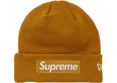 Supreme New Era Box Logo Beanie Fw18 Mustard Fw18 Us