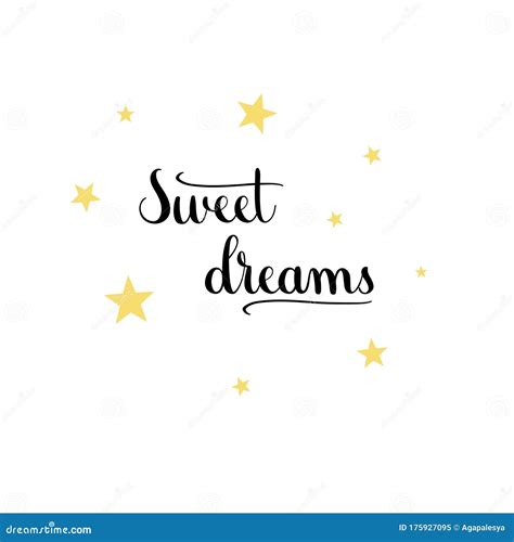 Sweet Dreams Handwritten Phrase On White Background Vector Text