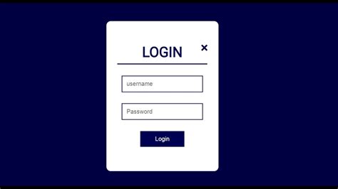 Popup Login Form With Html Css And Javascript