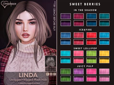 Second Life Marketplace Limerence Linda Hair Sweet Berries