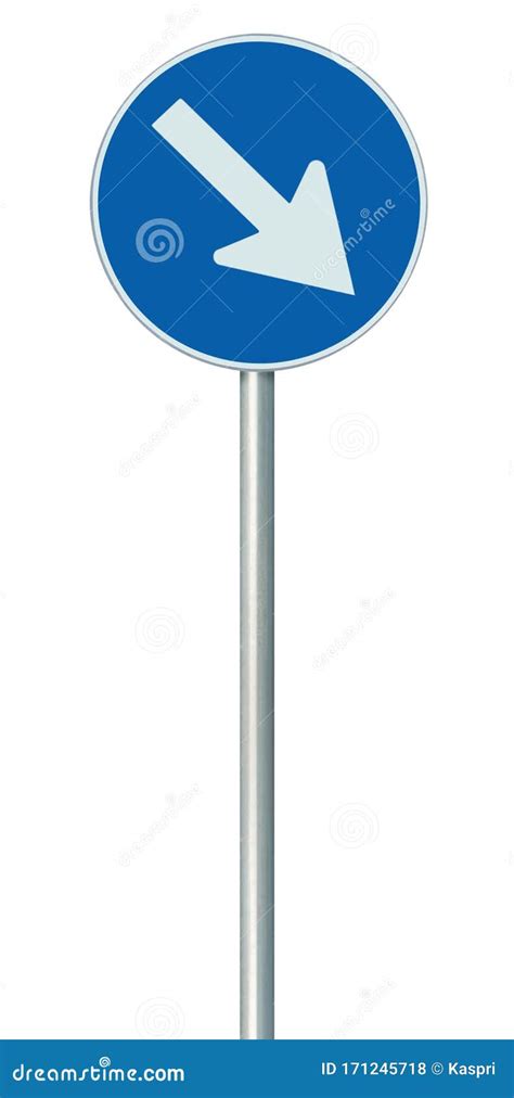 Mandatory Keep Right European Union Eu Road Sign On Pole Post Large