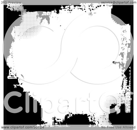 Clipart Illustration Of A Splotchy Black Grunge Border With Some Dots