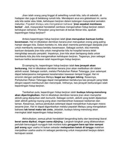 Perbezaannya, rencana berformat seperti tajuk dan nama penulis. Image result for karangan cemerlang pt3 kepentingan jiran ...