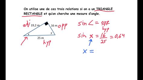 Trigonometrie Triangle Rectangle Youtube