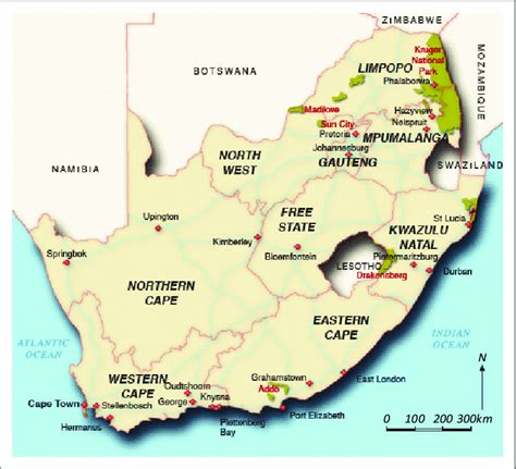 Geographical Location Map Of South Africa Download Scientific Diagram