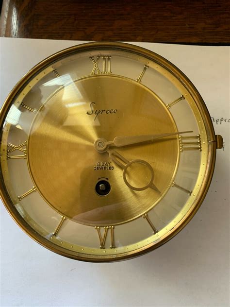 Vtg Syroco 8 Day Jeweled Wall Clock Movement For Sale
