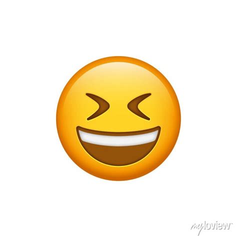 Grinning Face With Squinting Eyes Emoji Smiling Face With Open Wall Stickers Grin Eye