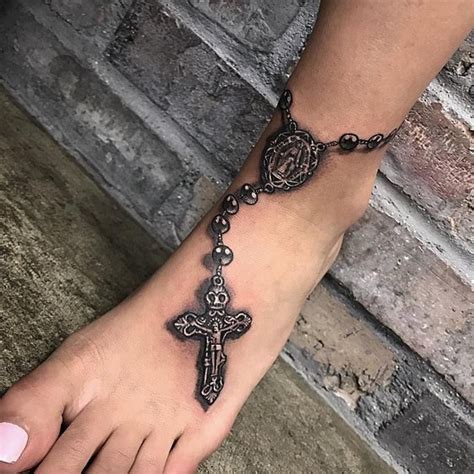 26 Stunning Rosary Ankle Tattoo Pics Ideas In 2021