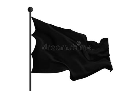 Blank Black Waving Flag Vector Illustration Stock Vector
