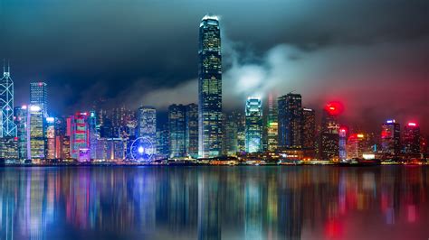 Hong Kong City 4k Wallpaper Skyline Body Of Water