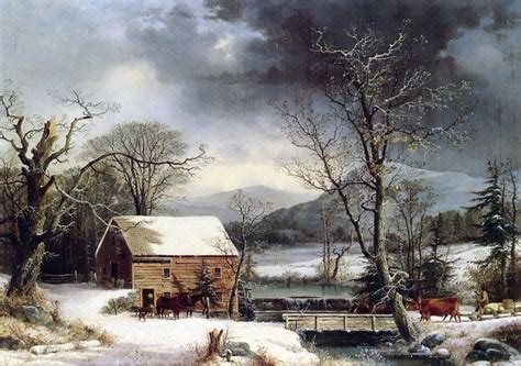 At The Mill Winter George Henry Durrie 1858 Landscape American