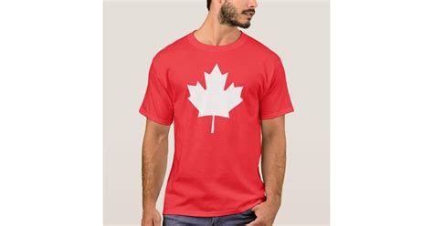 Canada T Shirt Canadian Flag White Maple Leaf Zazzle