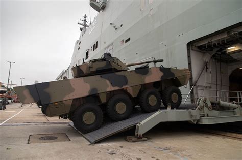 Defense Studies Australia Tests Land 400 Armoured Vehicles On Hmas